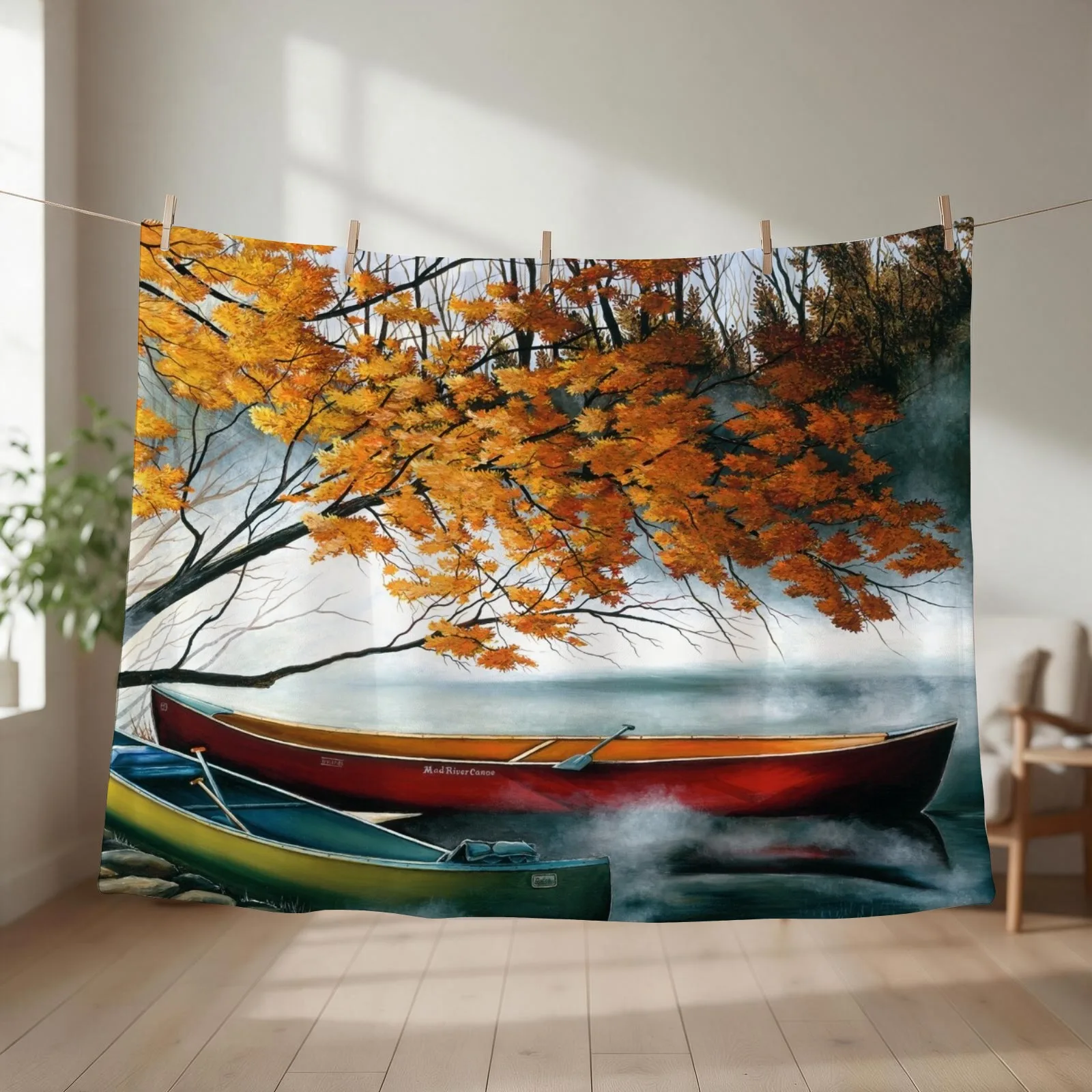 Mad River Canoe Throw Blanket couch cozy soft plush fuzzy picnic outdoor blanket