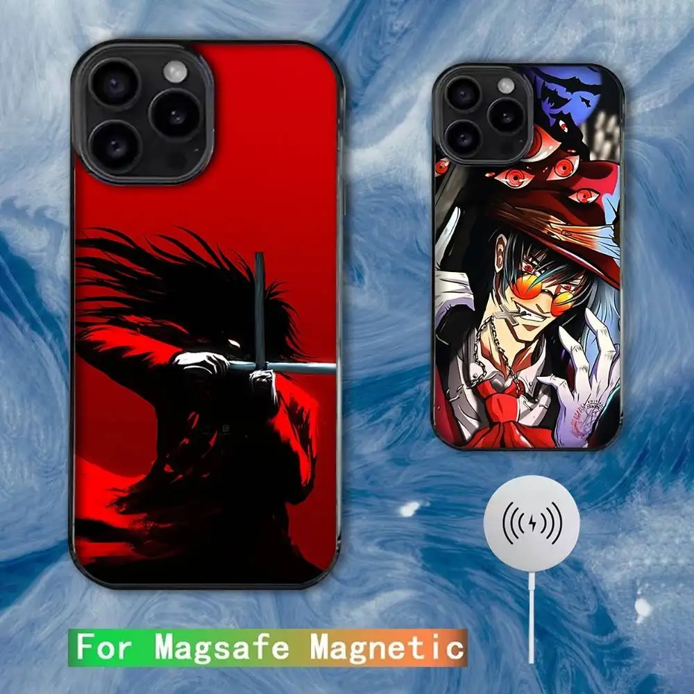 

Comics H-HELLSING Phone Case For iPhone 16e,16,15,14,13,12,11,Plus,Pro,Max,Mini Magsafe Magnetic Wireless Charging