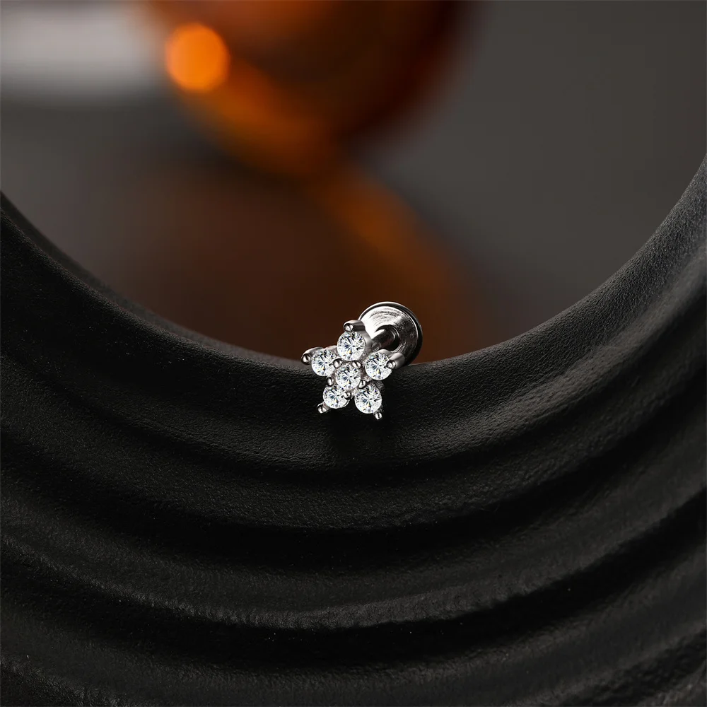 AIDE 925 Sterling Silver Pierced Moissanite Women Earrings Water Drop Geometric Floral Marquise Tassel Marquise Thread Moon Star view 3