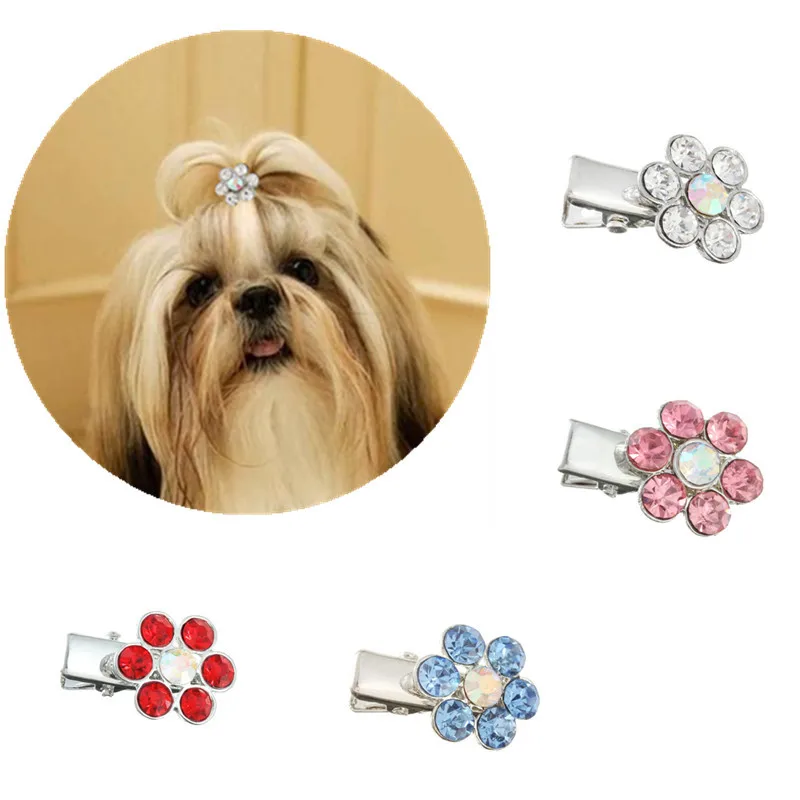 Pet Lovely Hairpins Dog Accessories Pet Dog Flower Hair Clips for Puppy Dogs Cat Yorkie Teddy Hair Grooming Pet Hair Accessories