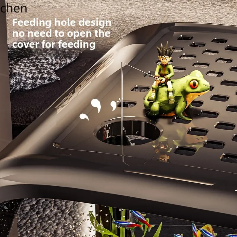 fish tank living room ecological landscaping full set of filtration and oxygen production machine desktop small turtle tank