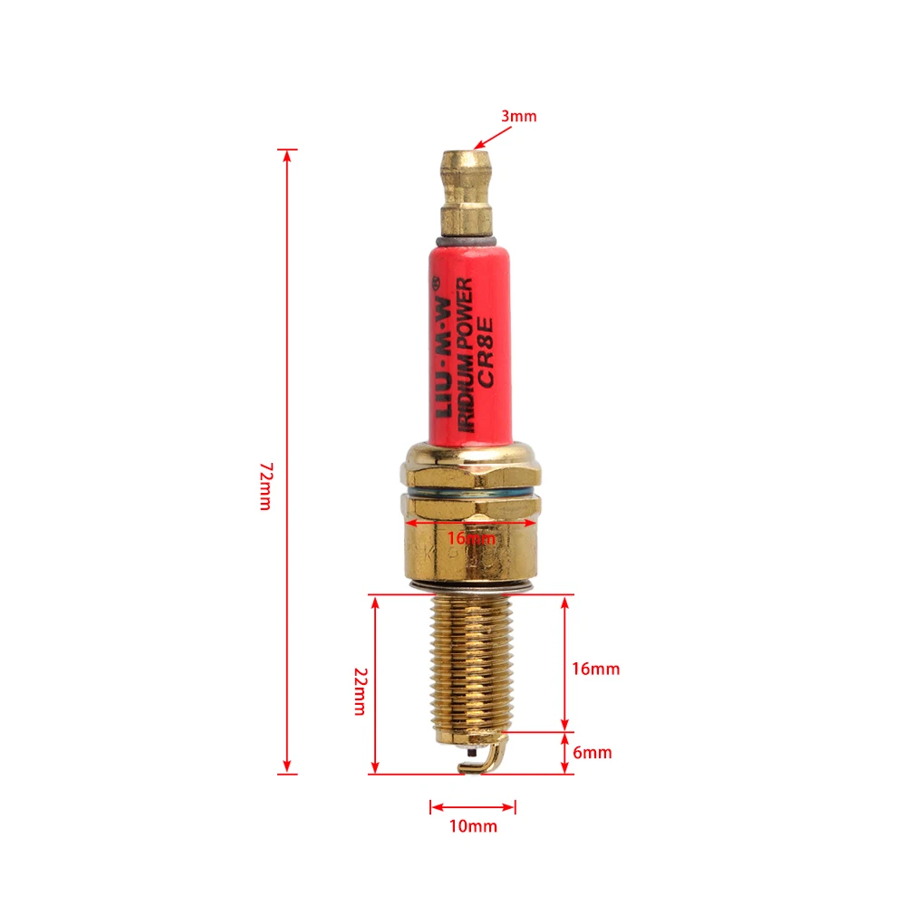 CR8E/CR8EB/CR8EK/CR8EVX/CR8EIX/CR9E/B8RTC Spark Plug Replacement for 125cc 150cc 200cc 250cc ATV Dirt Bike Go Kart Moped Scooter