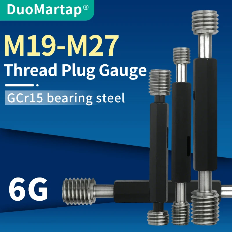 

DUO Martap 1 шт. 6G M19-M27 Стальной метрический резьбовой калибр-пробка для тонкой резьбы, высокое качество, оптом X3.0/2.0/1.5/1.25/1.0/0.75/0.5