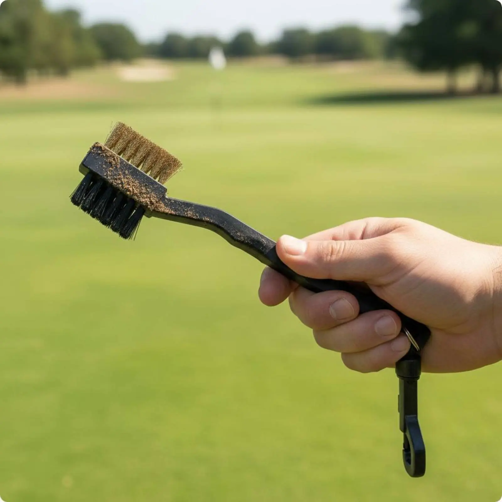 Double-Sided Golf Club Brush Sturdy and Long-Lasting Long Handle Golf Brush Sports Accessory Portable Clip Easy to Attach view 6