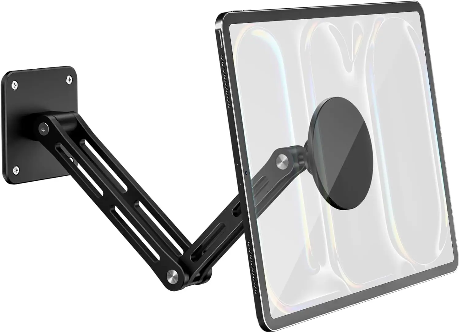 

Foldable iPad Wall Mount Holder Compatible with MagSafe, 360° Rotating Base for Tablets 4.7-13"