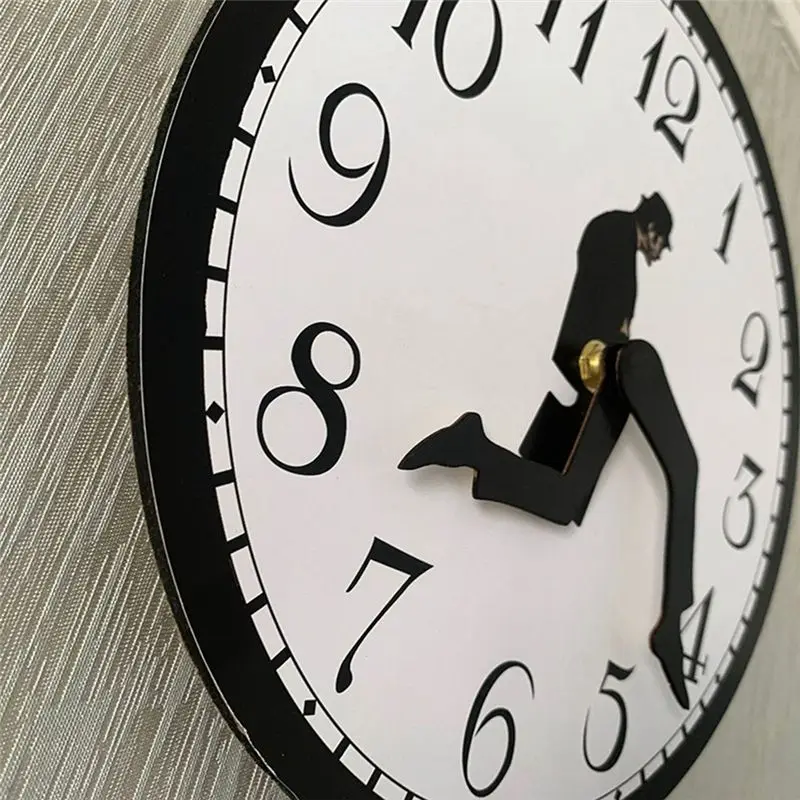 A26F-Walks Clock, Silly Walk Wall Clock, A Interesting Wall Clock For Bedroom Kitchen Living Room, Novelty Home Decor