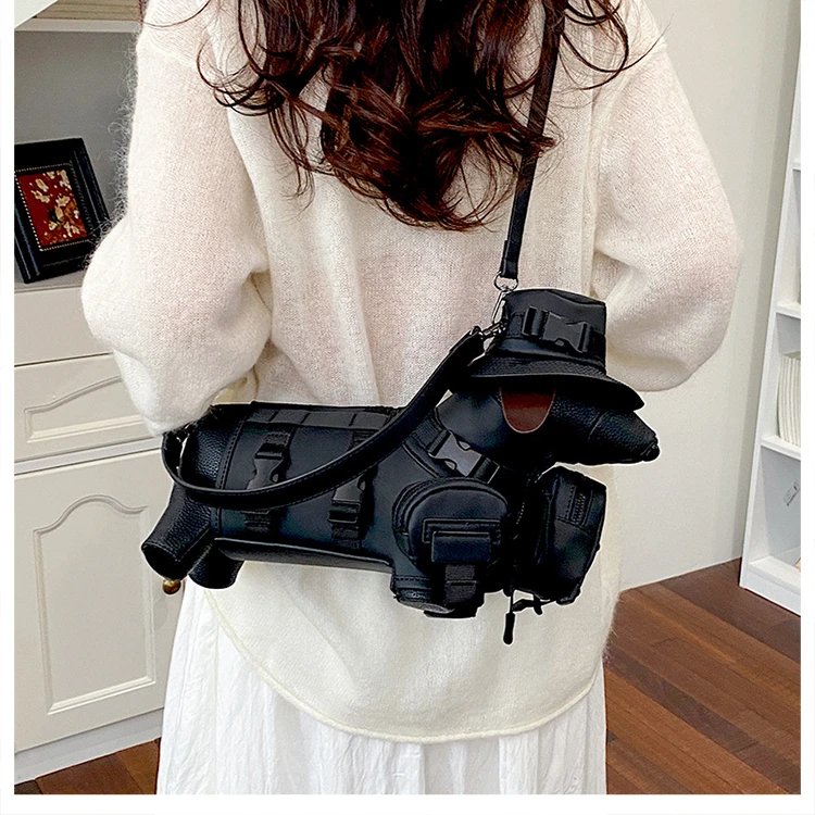 2026 Novelty 3D Dachshund Shaped Bag for Women with Mini Hat Buckle Design Cartoon Crossbody Streetwear Fashion Shoulder Purse