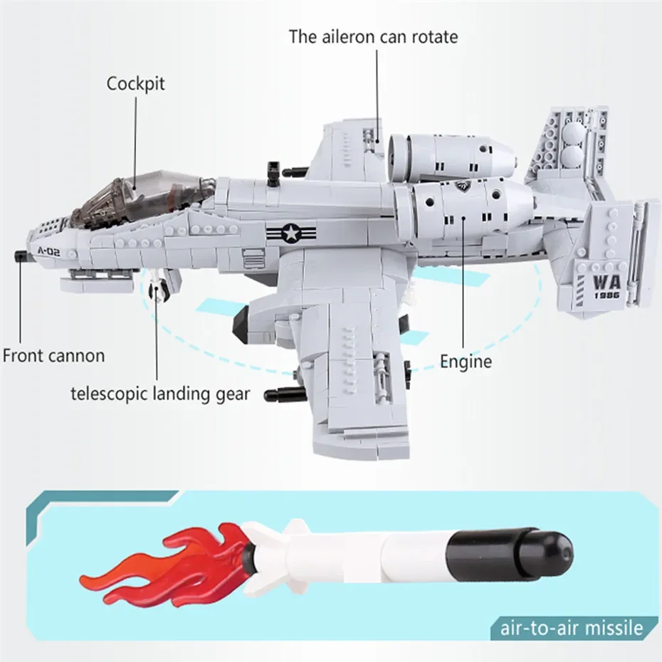 High-Tech MOC Brick 06023 AC130 Air Gunship Fighter Military Battlefield Series Tightly Assembled Toys Blocks Boy Christmas Gift