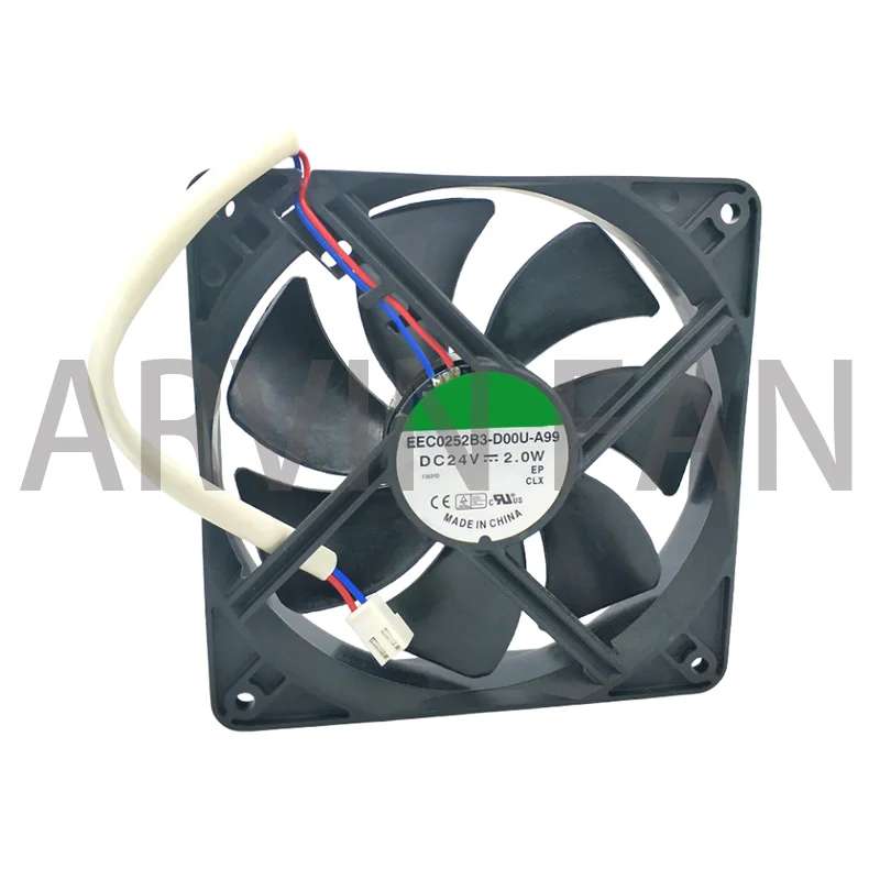 EEC0252B3-D00U-A99 DC 24V 2.0W 120x120x25mm 2-Wire Server Cooling Fan