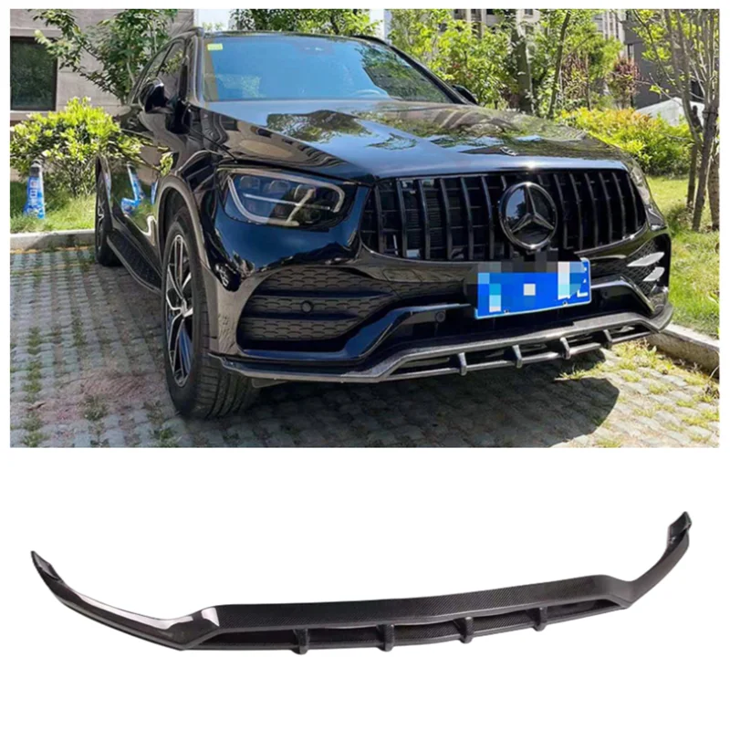 

For Mercedes-Benz GLC63 AMG GLC43 GLC260 2020 2021 2022 High Quality Carbon Fiber Car Bumper Front Lip Diffuser Spoiler Cover