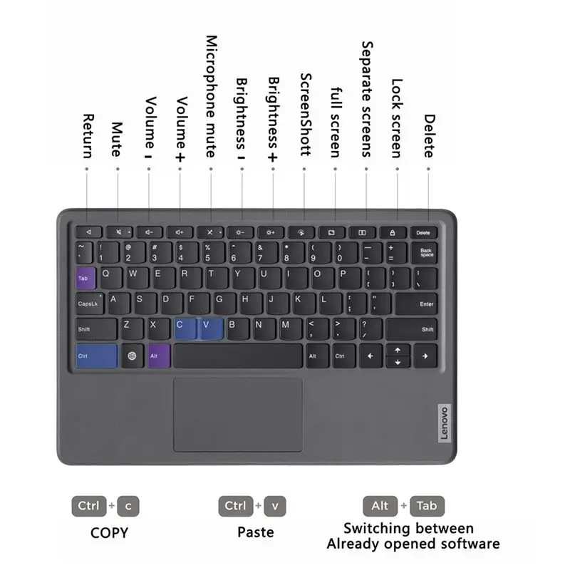 

*ABKM для LENOVO Xiaoxin Pad Plus, магнитная клавиатура с подставкой, чехол для планшета, чехол для беспроводного трекпада 11,5 дюймов