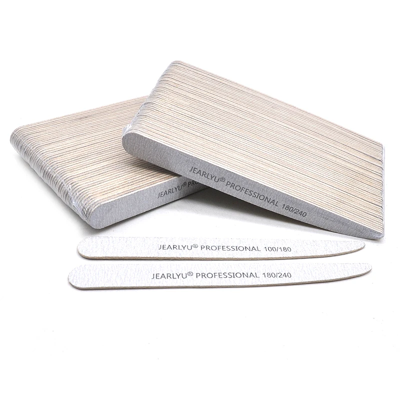 10Pcs/Lot Nail File Knife Wood Gray100/180/240 Manicure Shaping  Professional  Accessories Tools Replaceable Files