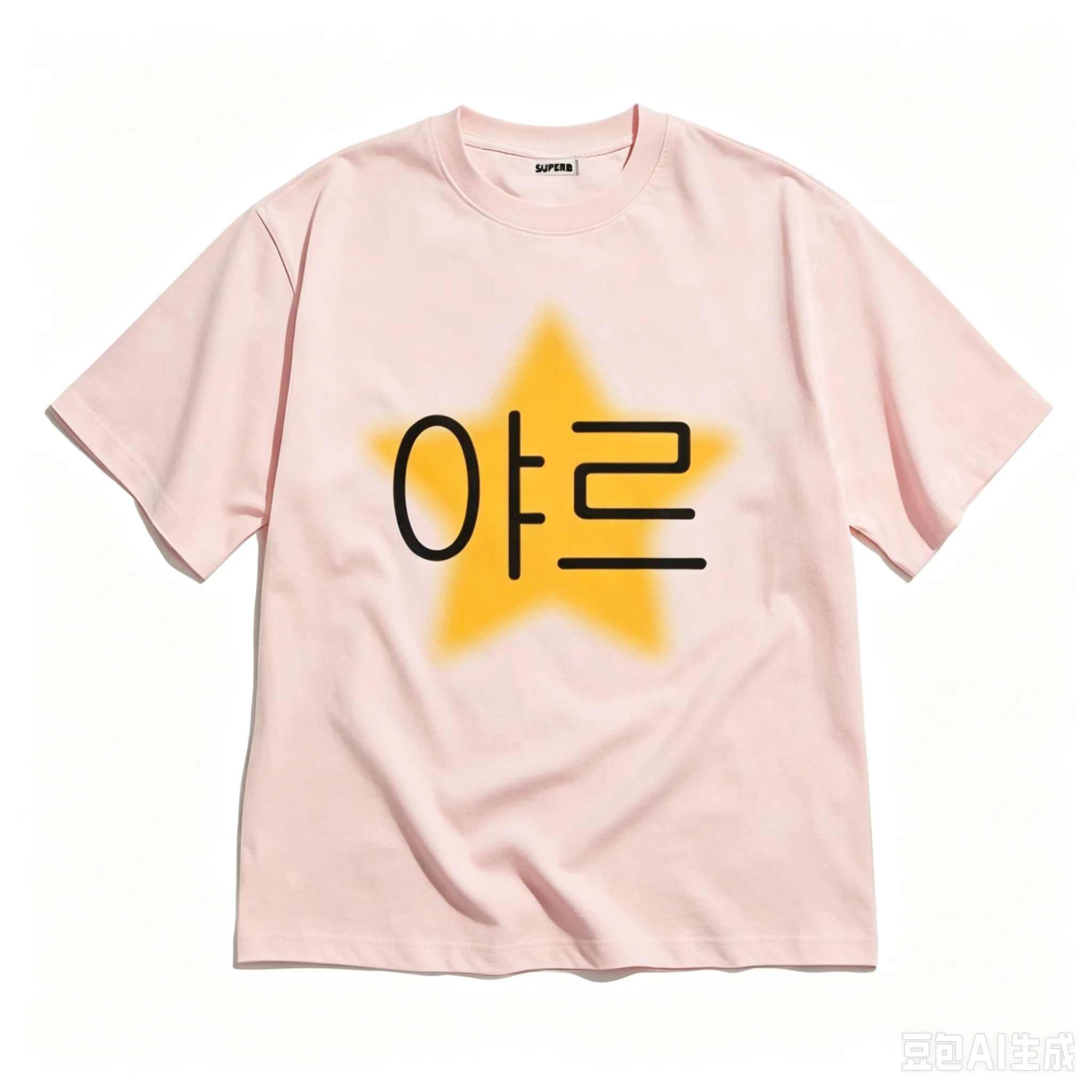 Unisex Korean Ya-reu Hangul Yellow Star Graphic T Shirt Casual Cotton Short Sleeve Streetwear Y2K Aesthetic Daily Tops Summer