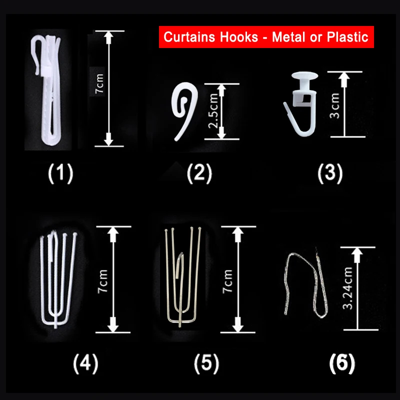 10 pcs Curtain Hooks for Pencil Pleat Glider Shape Window Curtain Runners Hanging Curtains Accessories Plastic Hooks