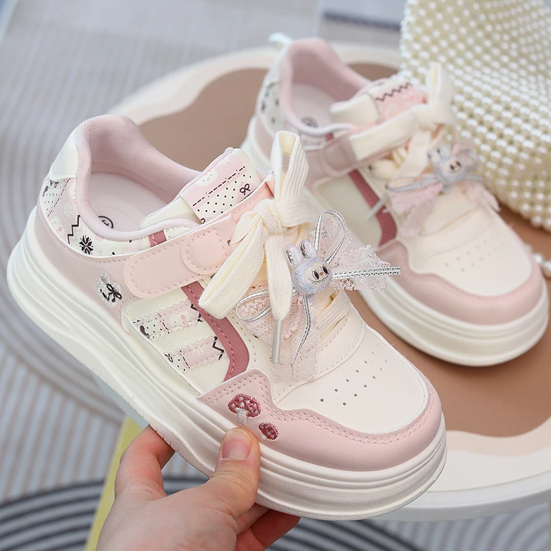 Girls' board shoes, children's white shoes, casual shoes, 2026 Spring and Autumn new versatile little girls' soft sole single sh