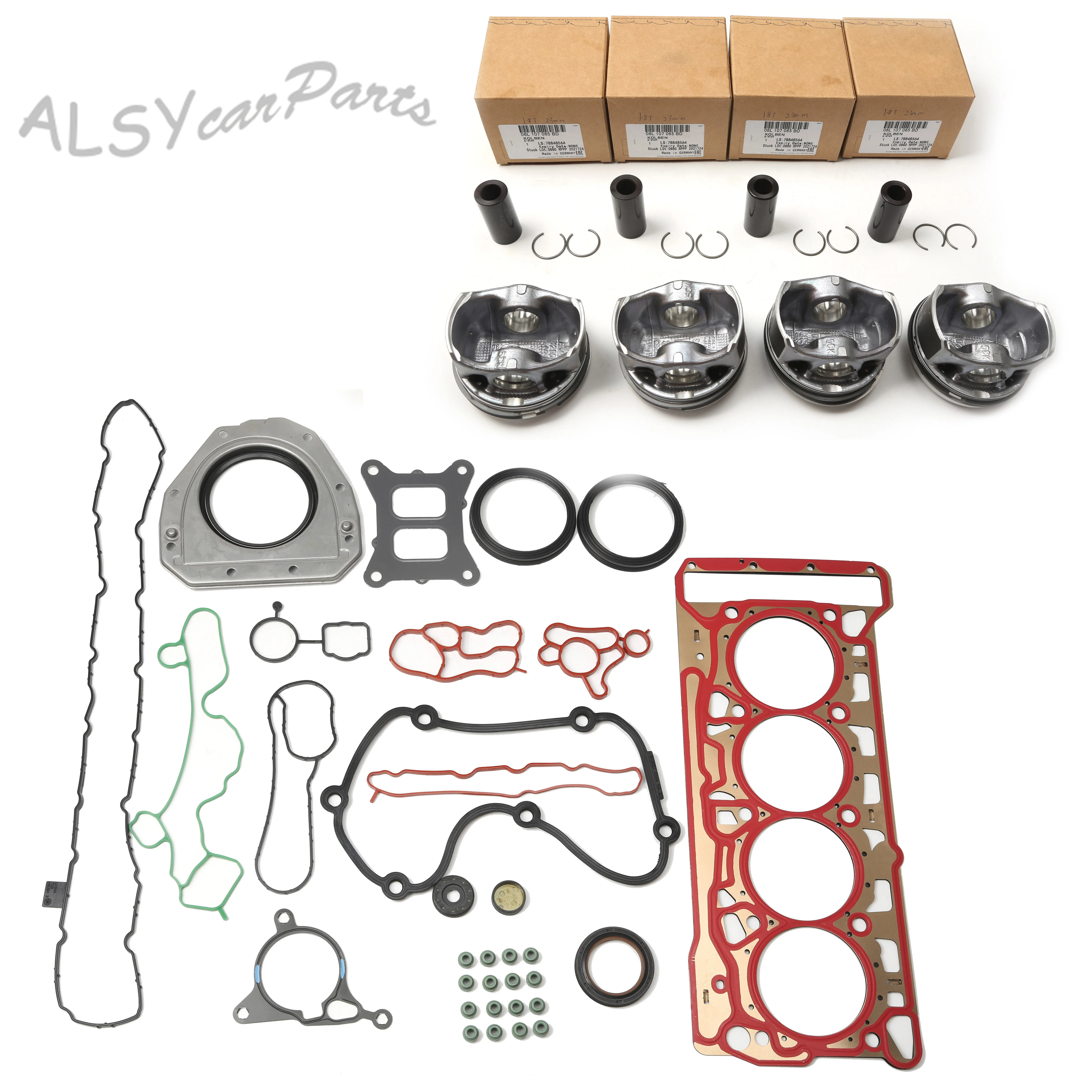 

06H 107 065 CP Modified 23MM Pistons Rings Gasket Seals For Audi A4 A5 TT VW Passat Golf Jetta CC Skoda Octavia Superb Seat 1.8T