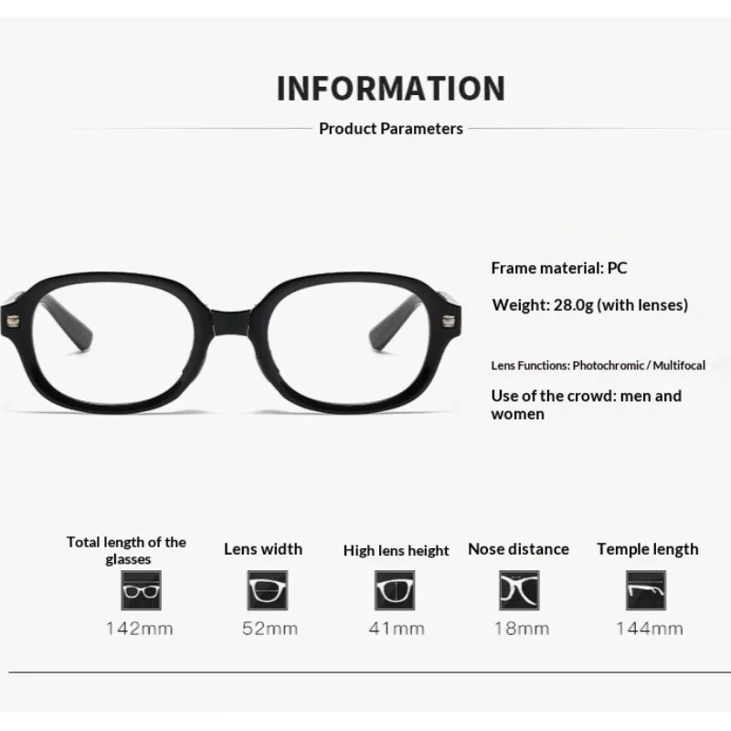 Foldable Presbyopia Glasses Multi Focal+color Changing Eyeglass Lenses Dual-distance Portable and Minimalist Reading Glasses