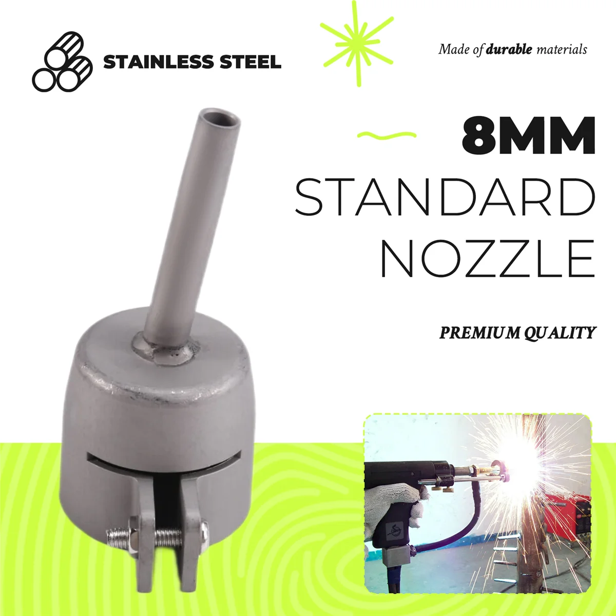 

AA98 Hot Air Welding Accessories Welding Tip 8mm Welding Head High Speed Welding Nozzle Welding Accessories