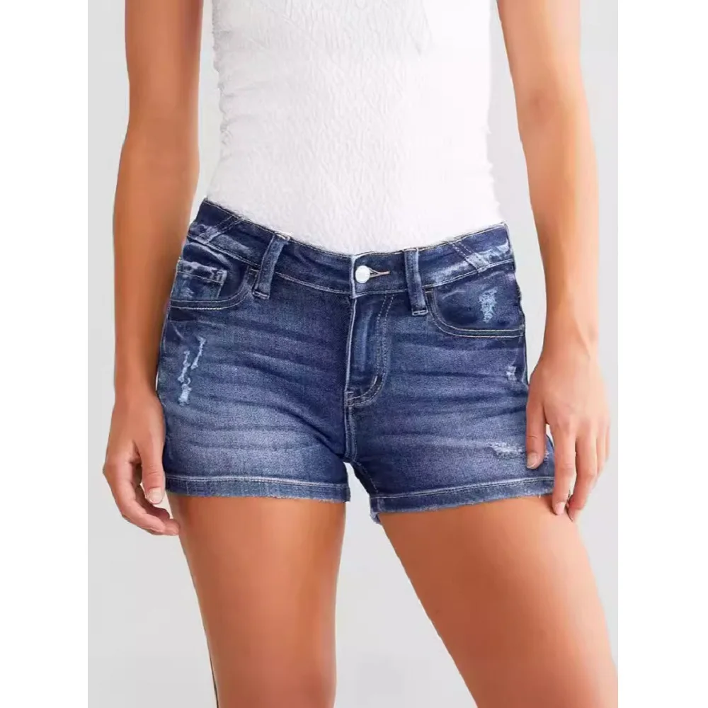 Short en jean déchiré pour femme, pantalon court, été