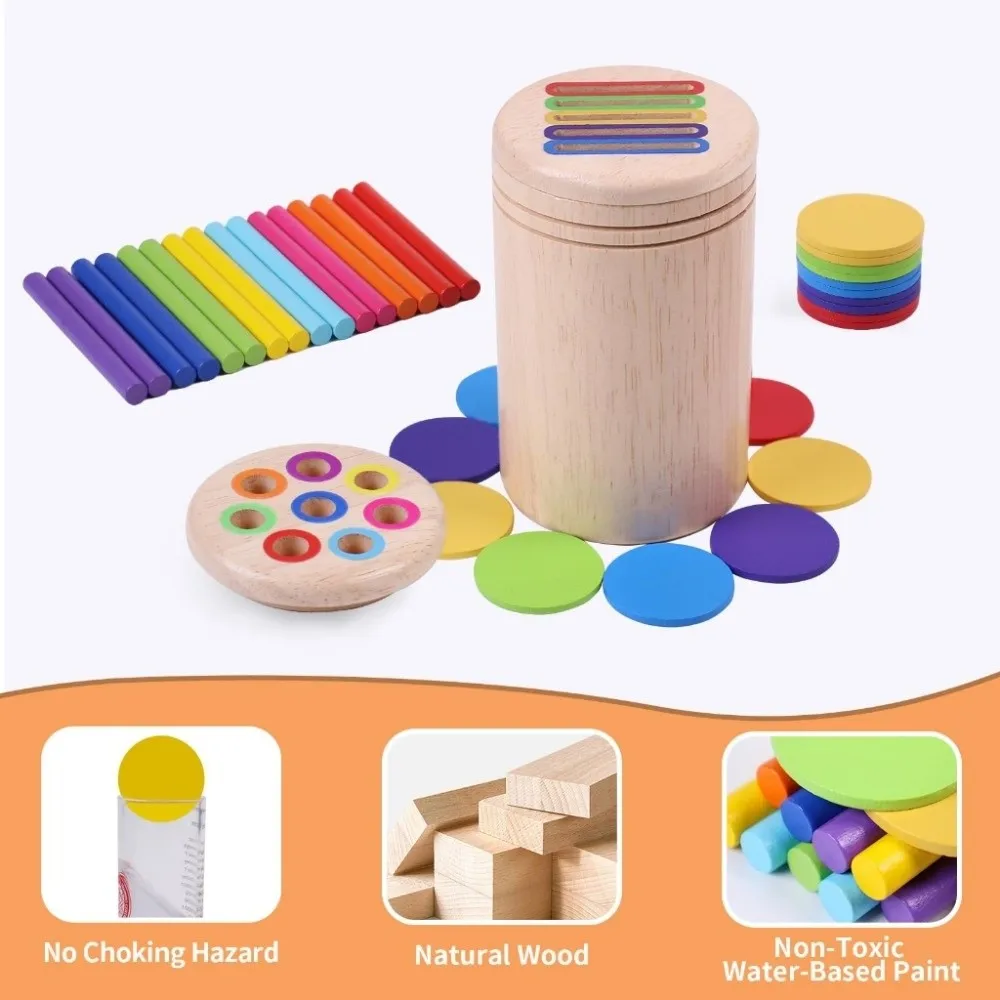 Montessori clasificación de colores educación temprana forma de madera a juego habilidades prácticas ejercicio entrenamiento cognitivo juego de rompecabezas