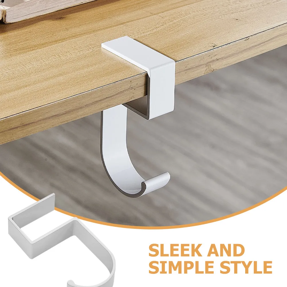 Desk Schoolbag Hook Sleek Aluminum Alloy Portable Purse Hanger Holder Bag Storage Table Hook Bag Holder for Table view 3