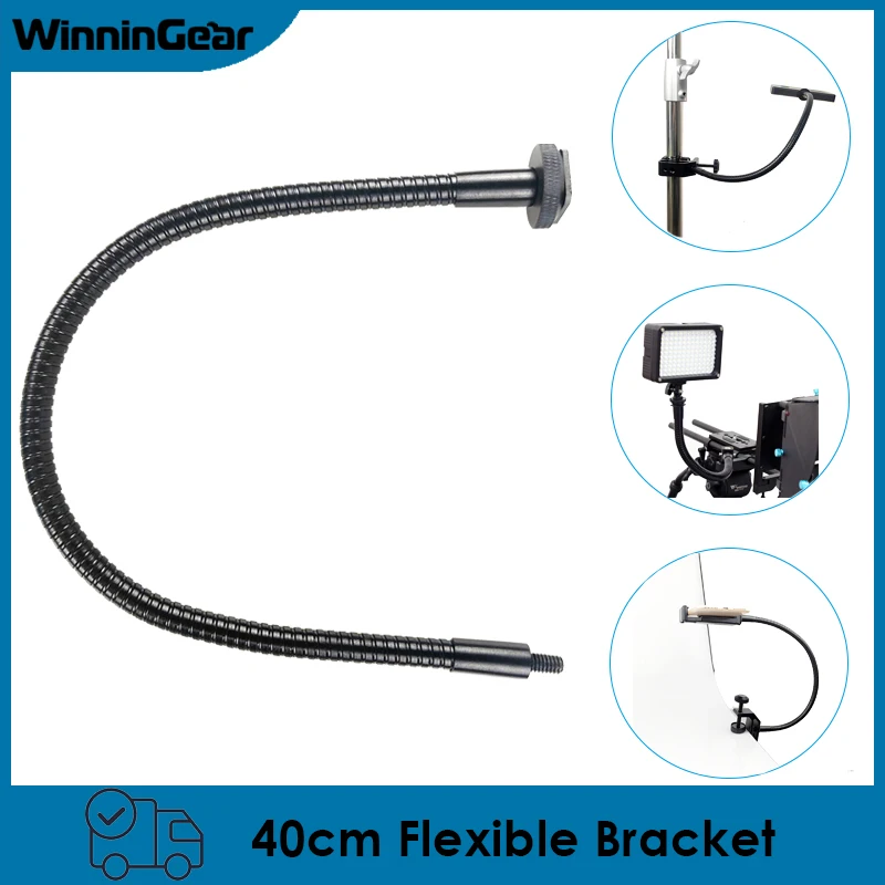 

1/4" 40cm Gooseneck Metal Hose Flexible Arm Tube Mount Bracket for Photographic Light Camera Rig Reflector Flag EVF Studio