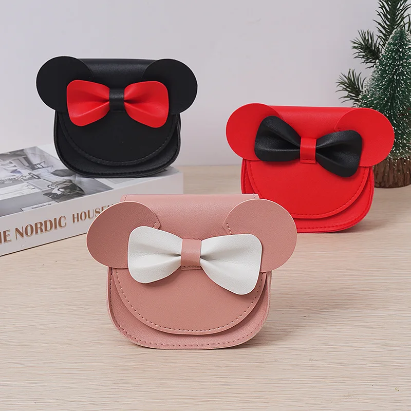 

Mini Crossbody BagMessenger Shoulder Bag Baby Girl Coin Purse Handbag with Cute Mouse Ear Bowknot for Little Girls Little Gifts