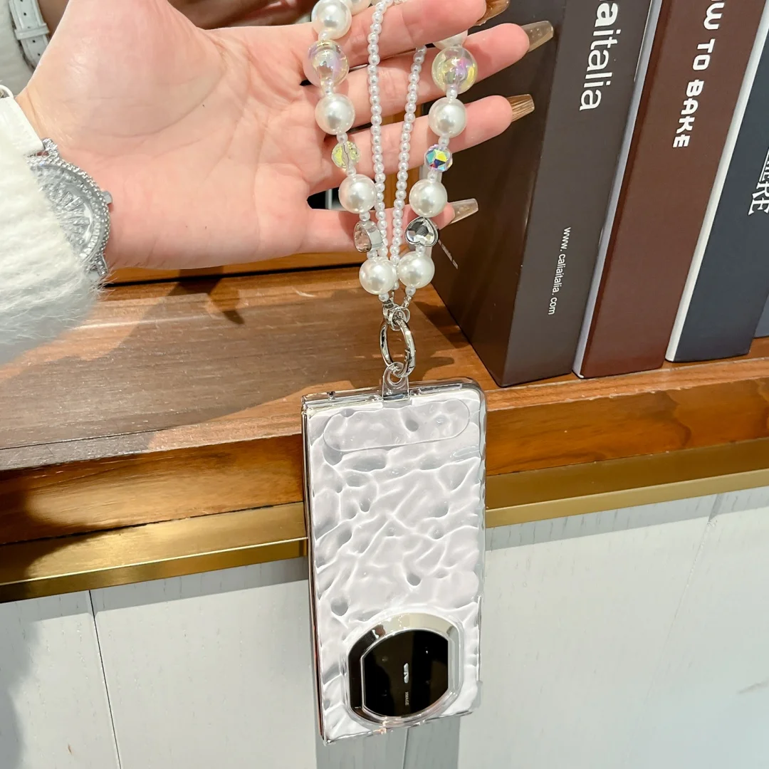For HUAWEI Mate X7 Case Clear water waves Pattern Mobile Phone Cover With Bracelet