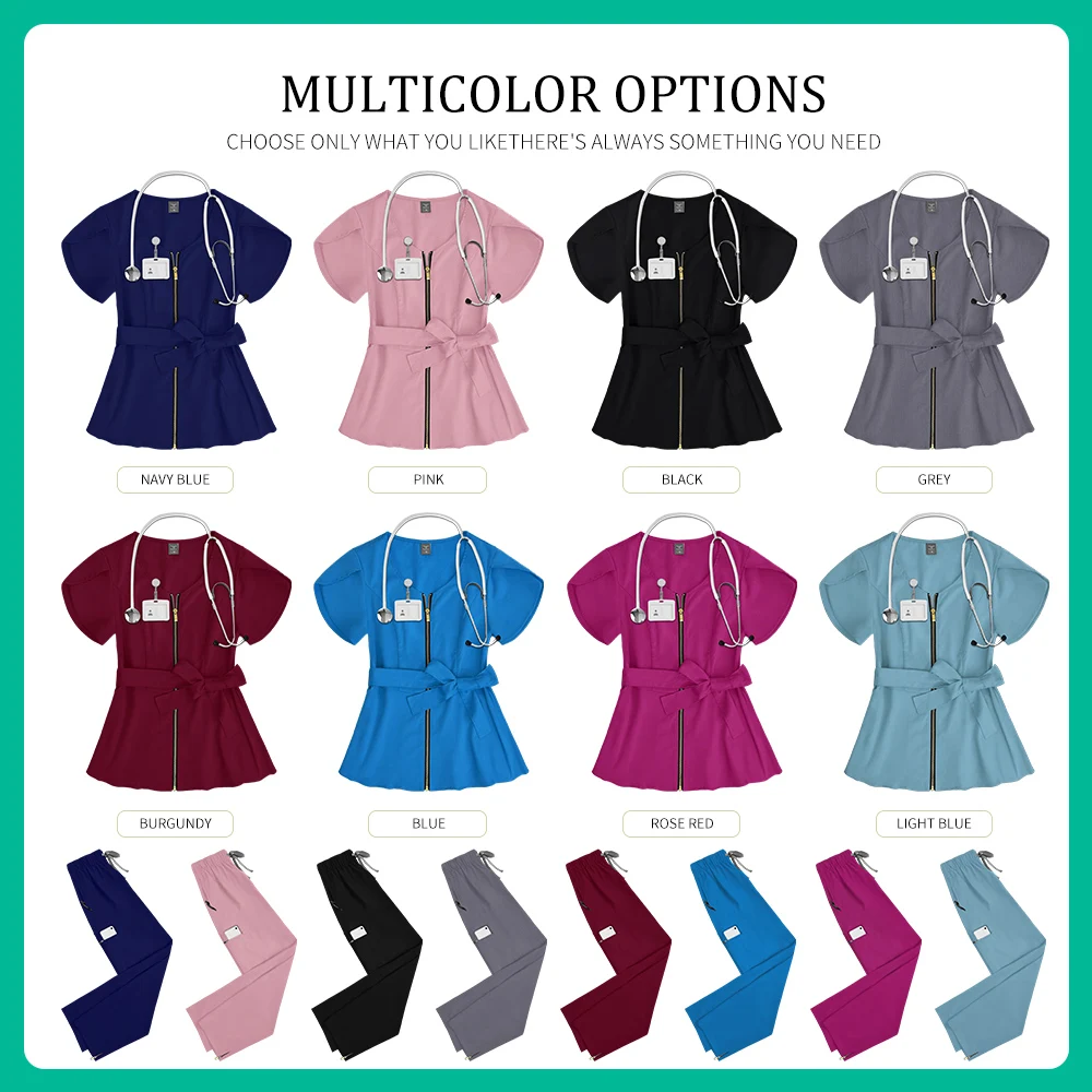 Oraal ziekenhuis Medisch pak Gezondheidszorg Verplegingsset Korte mouw Ademend Scrub Uniform Veelkleurige Apotheker Werkkleding Pakken