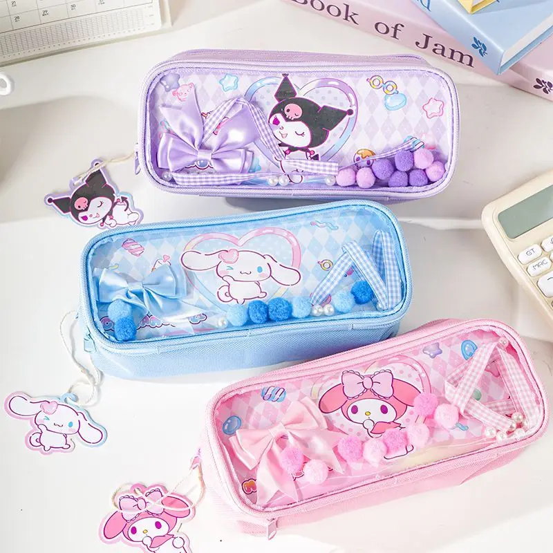 3-pz-lotto-sanrio-kuromi-melody-cinnamoroll-astuccio-carino-scatola-di-matita-di-cancelleria-penna-borsa-di-cancelleria-materiale-scolastico