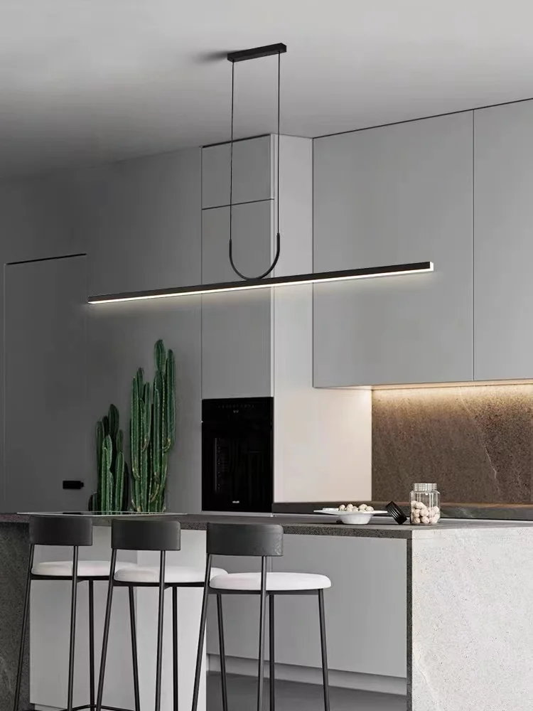 Modern Minimalist Long Pendant Light Hanging Restaurant Chandelier Living Room Dining Table Pendent