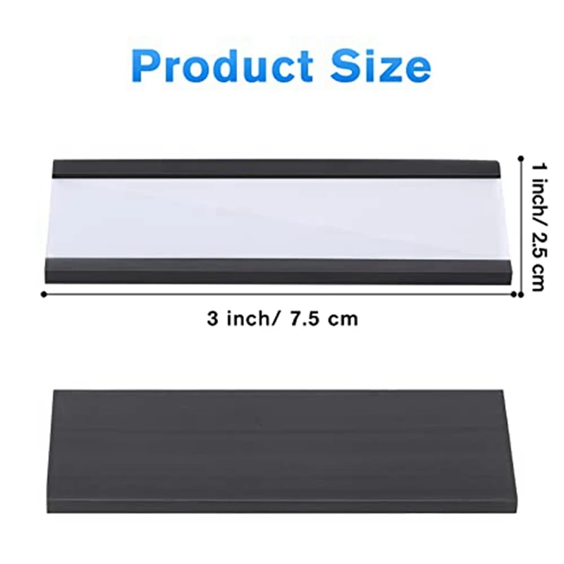 30 Pack Black Label Holder Magnetic Label Holders 1 X 3 In With Magnets Magnetic Name Tags Tool Box Labels For Metal Whiteboard