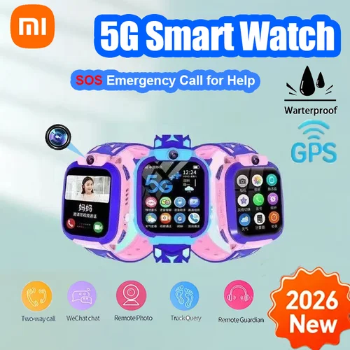 Imagen 1 del producto Xiaomi niños reloj inteligente SOS GPS ubicación Tracke tarjeta Sim llamada niño reloj inteligente cámara impermeable regalo para Ios Android 2026