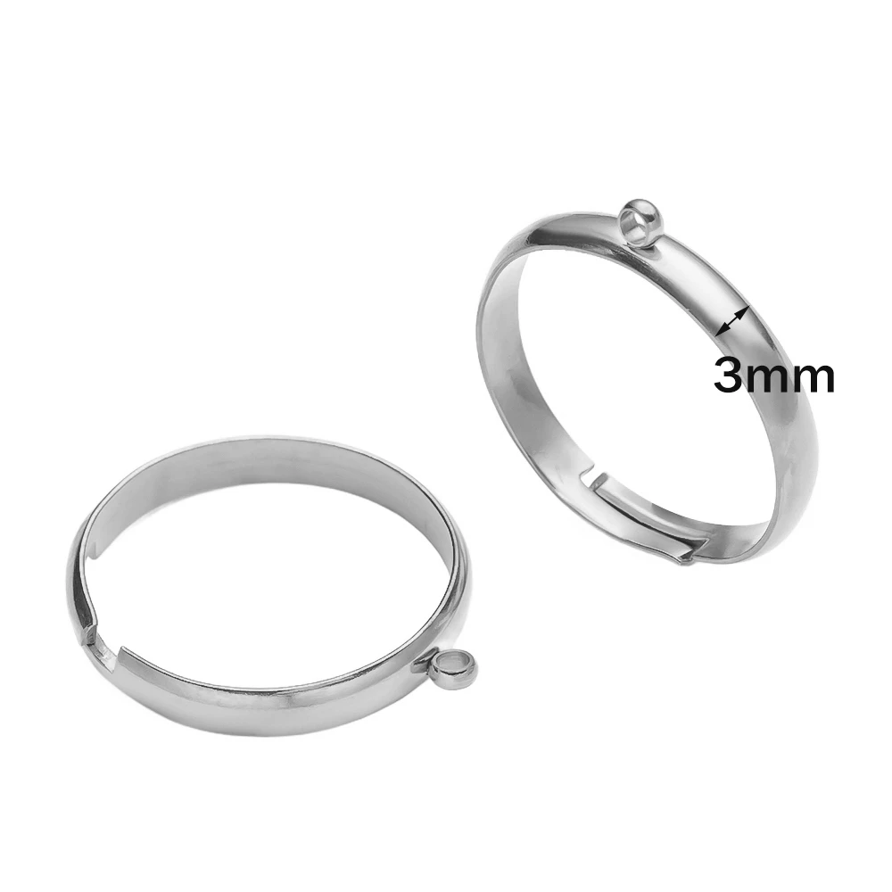 5Pcs Stainless Steel Chunky Wide Rings for DIY Jewelry Making