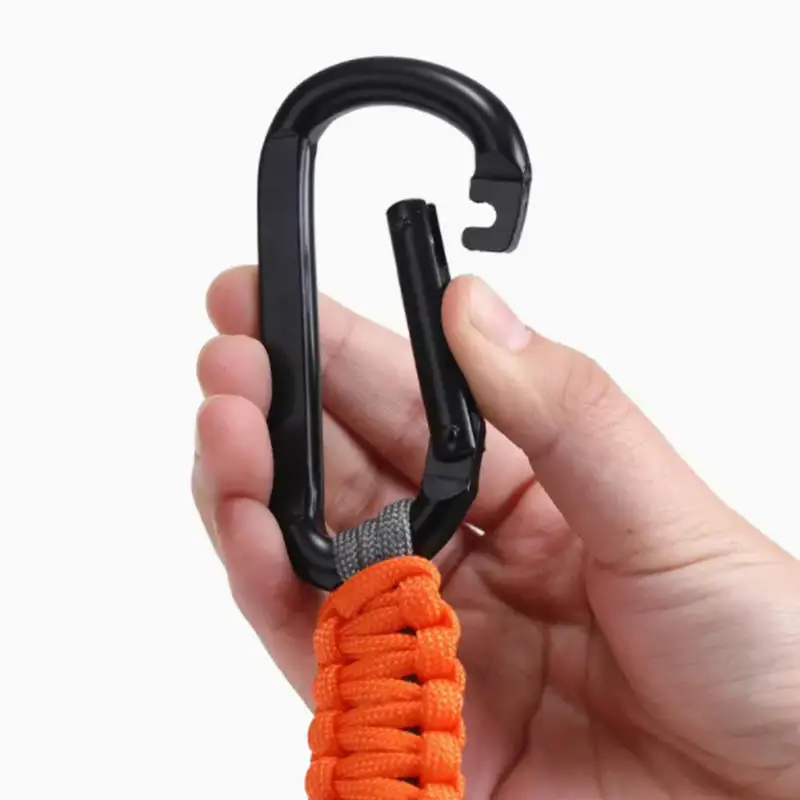 المنسوجة يدويا Paracord المفاتيح النايلون حبل أدوات البقاء في الهواء الطلق متعددة الوظائف المظلة حبل هوك أداة تعليق