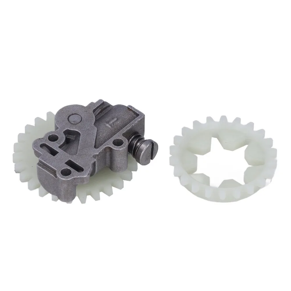 Silver Chain Saw Oil Pump Round Metal Oil Pump Worm Gear Compact Easy to Install Spur Gear Assembly for STIHL 038 MS380 MS381