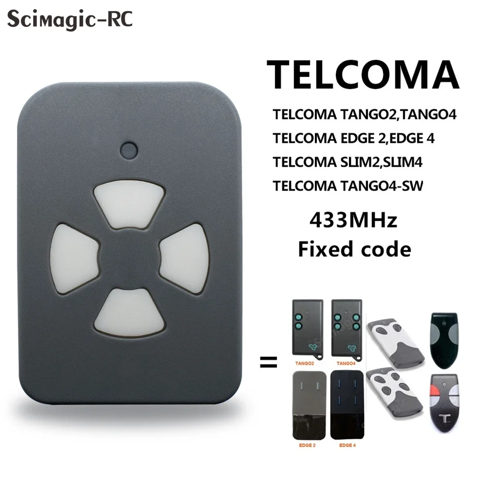 

TELCOMA EDGE2 EDGE4 TANGO2 TANGO4 2N 4N 2SW 4SW 2 SLIM 4 SLIM Remote Control 433.92MHz Fixed Code Clone Transmitter