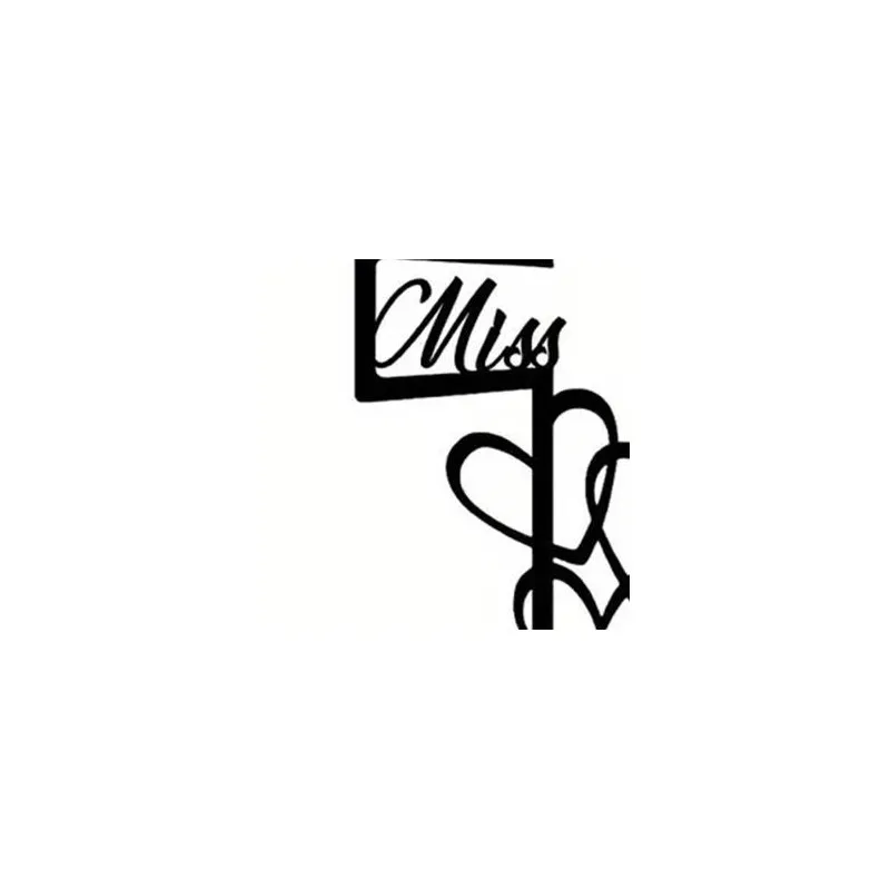 Metal Memorial Grave Markers with Cross Remembrance Garden Stake with Miss You Script & Heart Accent for Yard
