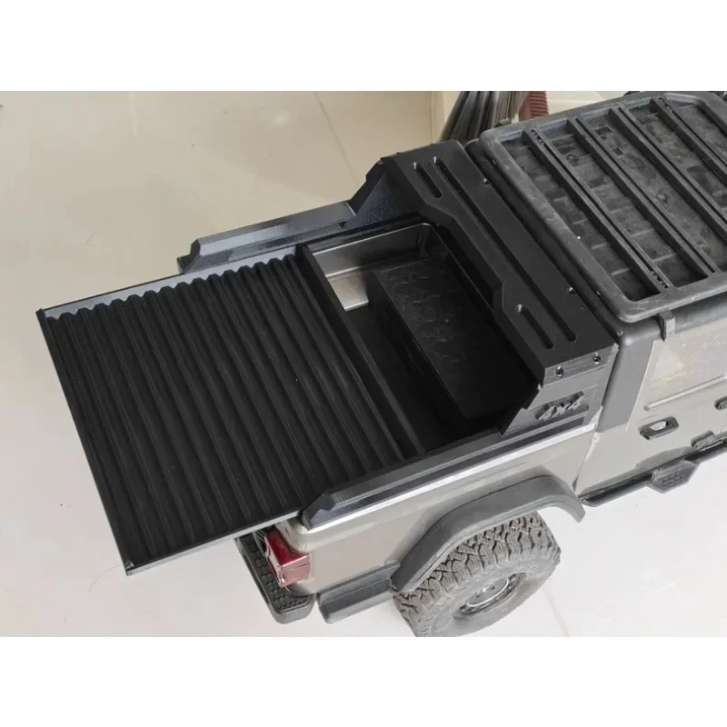 3D Print  For RLAARLO JK07 1/7 Scale RC Crawler Rear Bed Accessories Tailgate Trim Roller Cover Closed Cargo No-Drill Upgrade