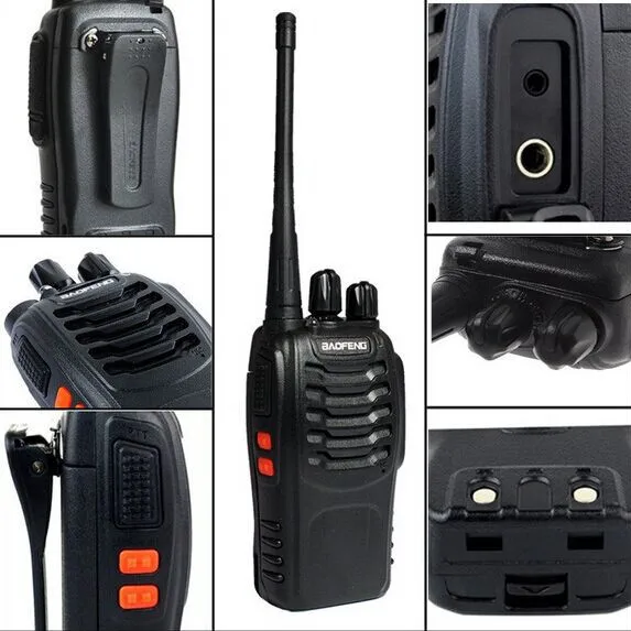 Baofeng-BF-888S Walkie Talkie, 2Pcs Incluídos, Conjunto de Rádio em Dois Sentidos, BF 888s, UHF, 400-470MHz, 16CH, Rádios CB, Transceptor