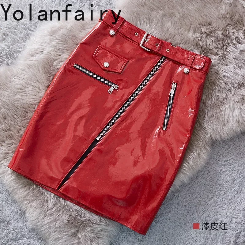 

High Quality Genuine Sheepskin Leather Skirts for Women Summer 2024 Female Slim Mini Skirt Women's Clothes Vrouw Rokken Zjt2465