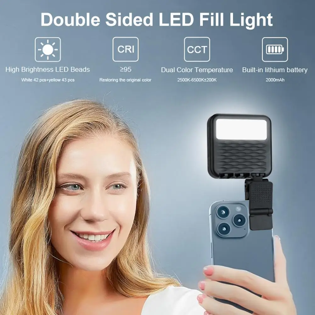 New 2000 MAh Photo Video Beauty Fill Light Five Colours Mini Portable Light Playing Mobile Light Brightening Phone Double-s P9S5