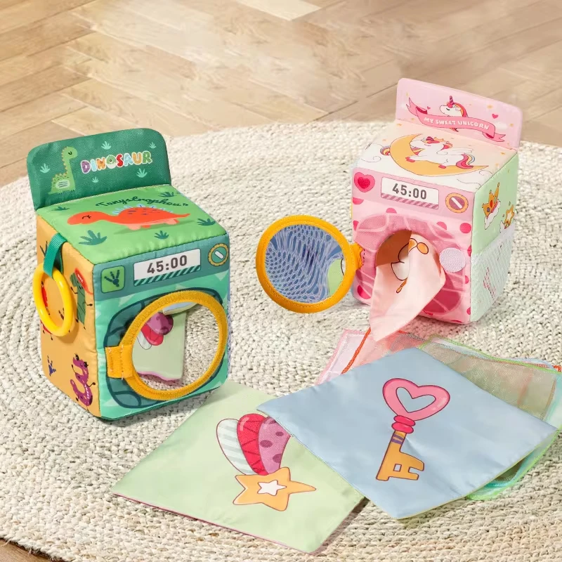 Scatola di fazzoletti per bambini giocattoli educativi Montessori giocattolo sensoriale morbido colorato per esercizi di dita per bambini pompaggio sciarpa sik regali 0-18M