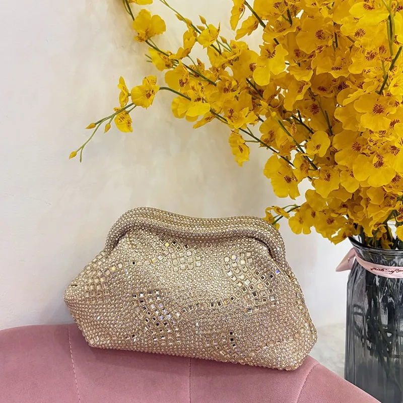

2025 Luxury sparkly color diamond lady dinner handbag high-end wedding banquet handbag sparkly crossbody bag