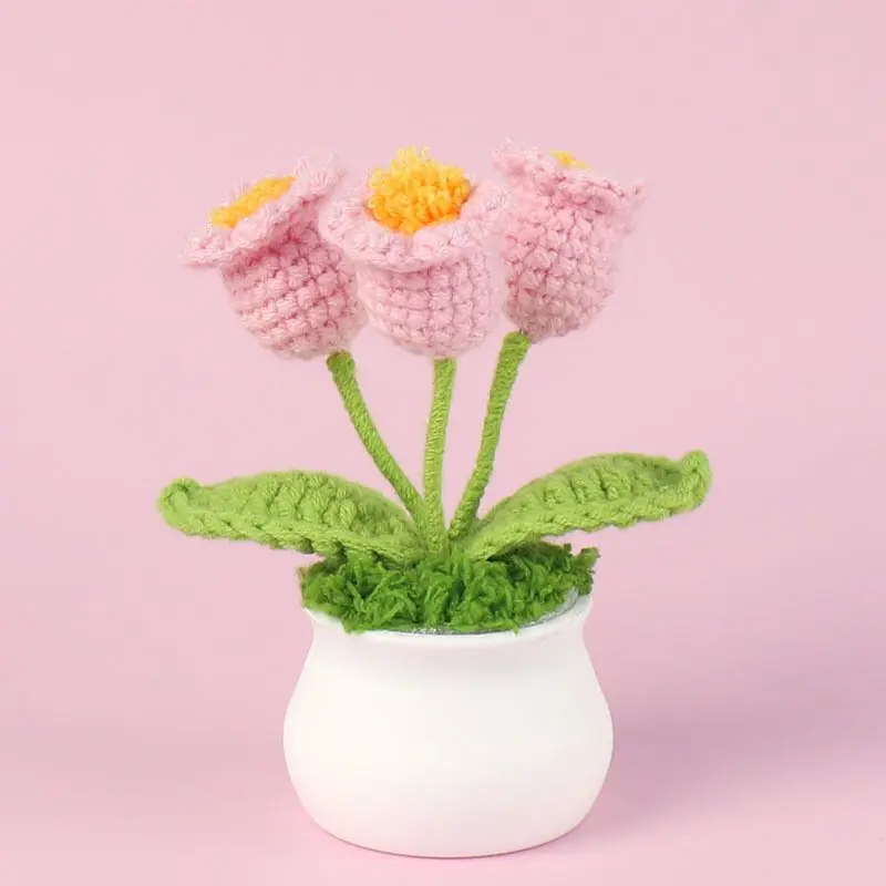 3 رؤساء زنبق الوادي بوعاء النبات ألعاب لطيفة النباتات البيضاء محشوة أفخم ألعاب كرتونية للبنين بنات عيد ميلاد هدية الكريسماس #3