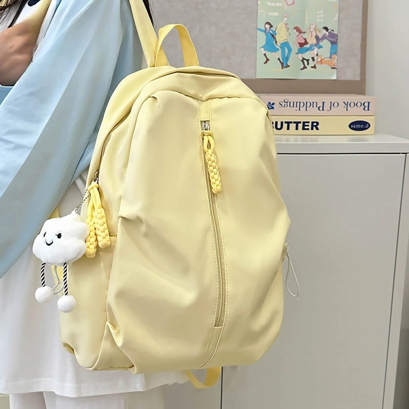 Large Capacity Travel Backpack 2025 New Simple Solid Color Student Backpack Sports Backpack Computer Bag