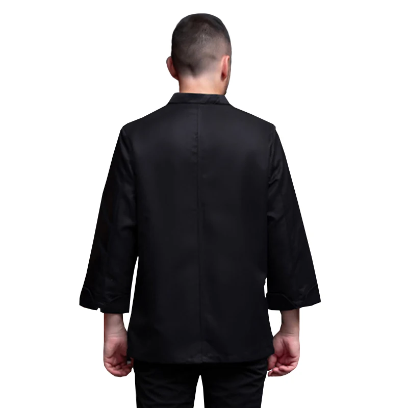 Black Chef Jacket Long Sleeves Hotel Women and Men Cook Shirt Restaurant Kitchen Uniform Catering Services Coat Bakery Overalls