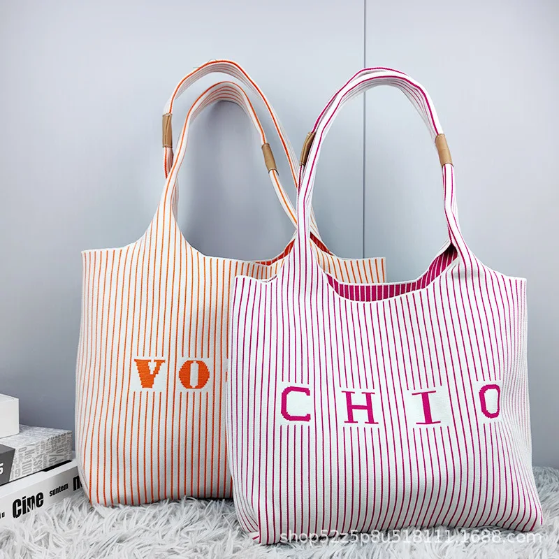 2026 Louvered Tote Bag Large Capacity Women's Casual Student Bag Niche Design Shoulder Bag Handbag
