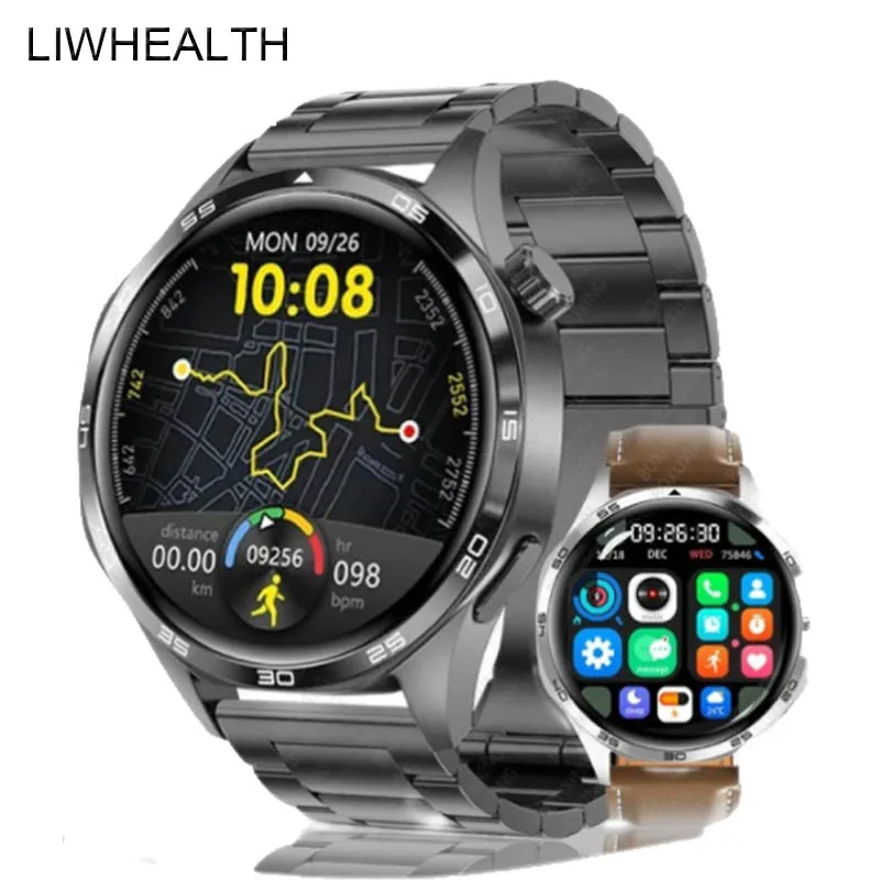 Для Xiaomi Huawei Iphone Смарт-часы Мужчины Женщины AMOLED Смарт-часы BT Вызов GPS NFC Сердечный ритм Здоровье Фитнес Спортивные часы Push SMS