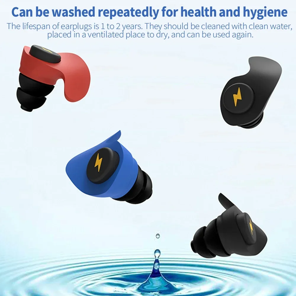 6Pcs Three Layer Anti Noise Silicone Earplugs Anti-Noise Ear Plugs For Sleeping Soft Comfort Sleeping Ear Protector